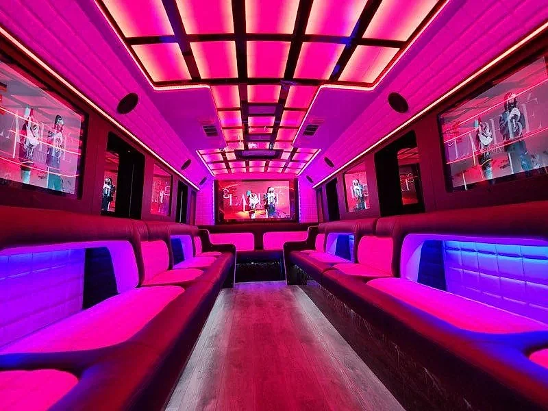 Luxury party bus for bridal party in Chicago